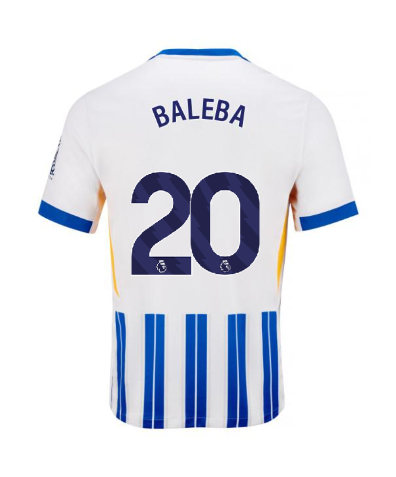 Brighton Hove Albion 2024-25 Home Jersey Featuring BALEBA 20