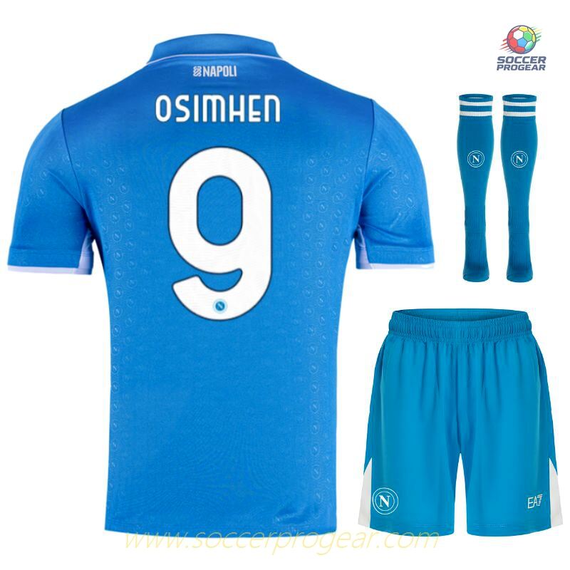 Napoli Home Kids Editionren's Soccer Uniform Team Jersey 2024-2025 Season Osimhen
