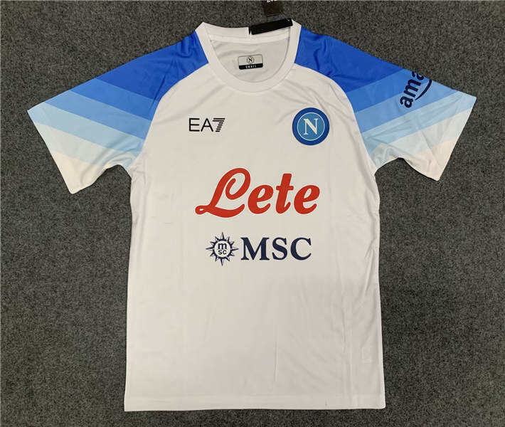 Moisture Wicking Napoli 2223 Away White Soccer Jersey Football Shirt