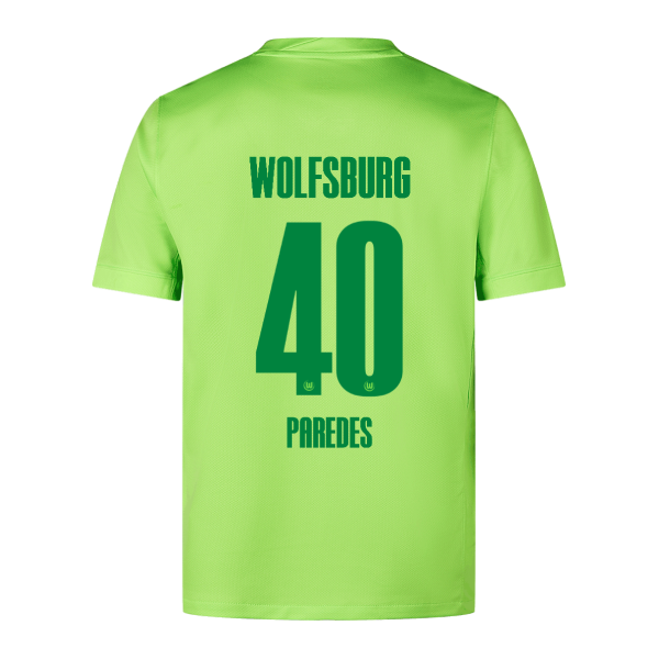Wolfsburg's 24-25 Home Jersey with Paredes 40 Printing