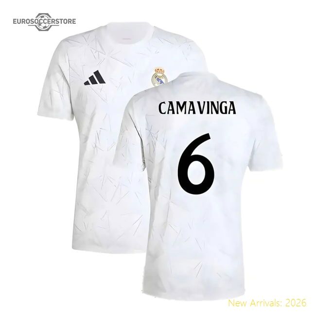 2024-2025 Real Madrid Pre-match Shirt (white) (camavinga 6)