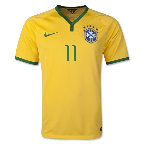 2014 Brazil 11 OSCAR Home Yellow Jersey Shirt - Official Replica 4820