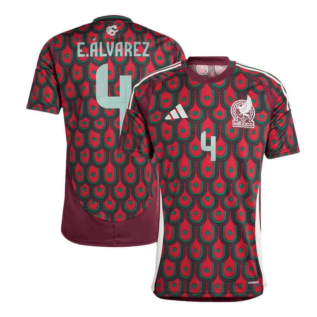 Men's Mexico E.ALVAREZ #4 Home Soccer Jersey Copa Am¨¦rica 2024Authent