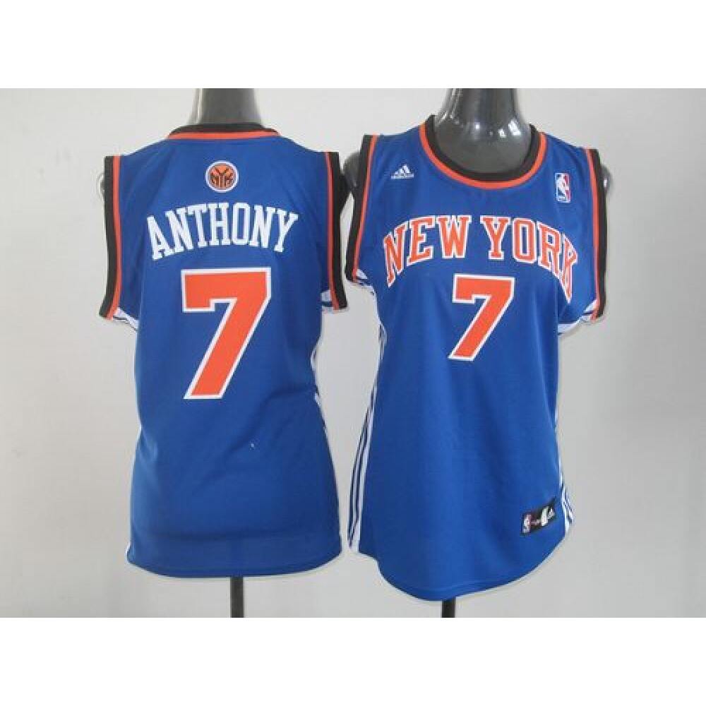 Performance Value Men's NYK #7 Carmelo Blue Basketball Jersey