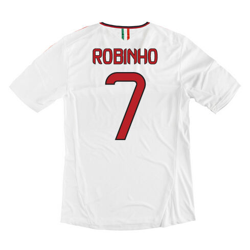 13-14 AC Milan 7 Robinho Away White Soccer Shirt - Official Replica