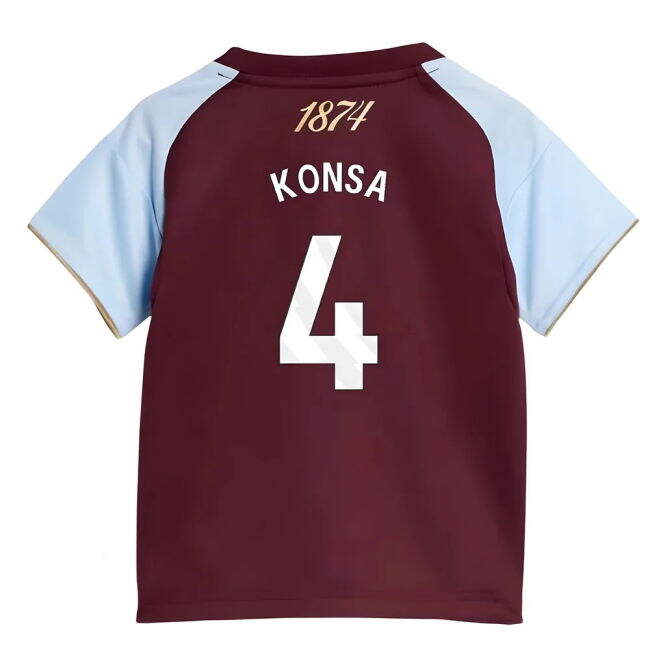 Top-Quality Aston Villa 2025-2026 Aston Villa Home Baby Kit (Konsa 4)