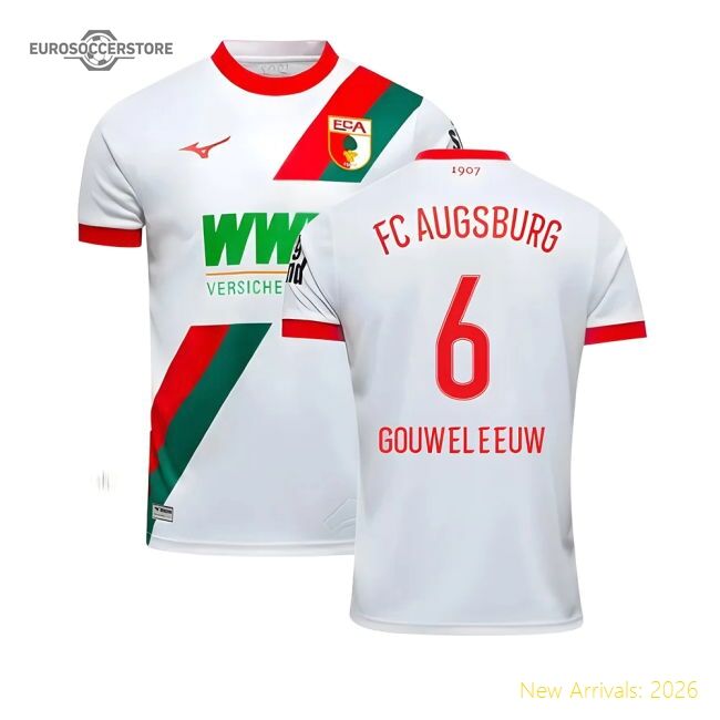 Match-Day 2025-2026 Fc Augsburg Home Shirt (Gouweleeuw 6)