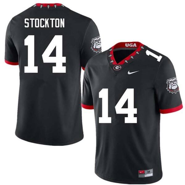 Men #14 Gunner Stockton 100th Anniversary Black Black V1b Jersey