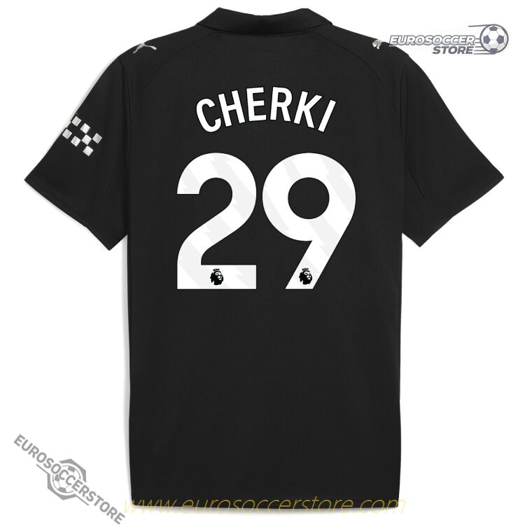Away Jersey of Manchester City for the 25-26 season with CHERKI 29 printed on it.