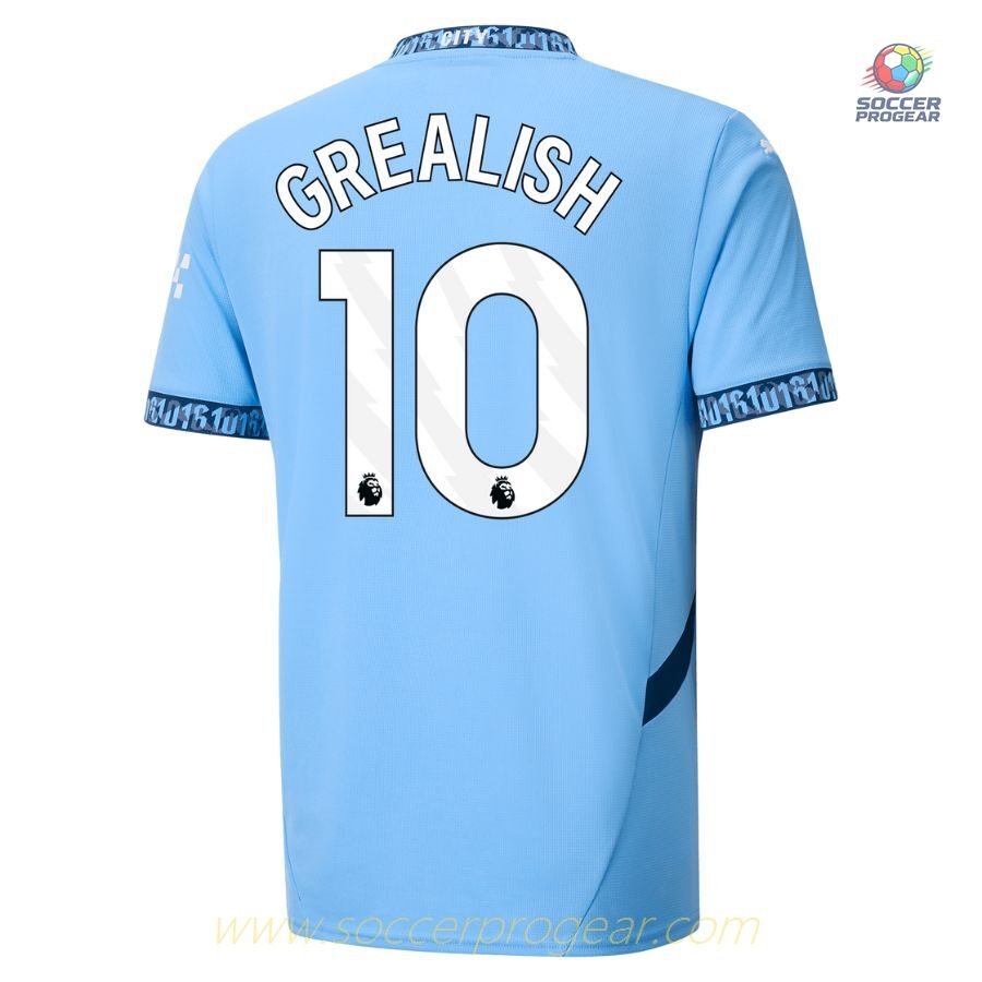 Manchester City Home Team Football Jersey 2024-2025 Season Grealish