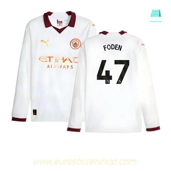 2023-2024 Man City Long Sleeve Away Shirt (FODEN 47)