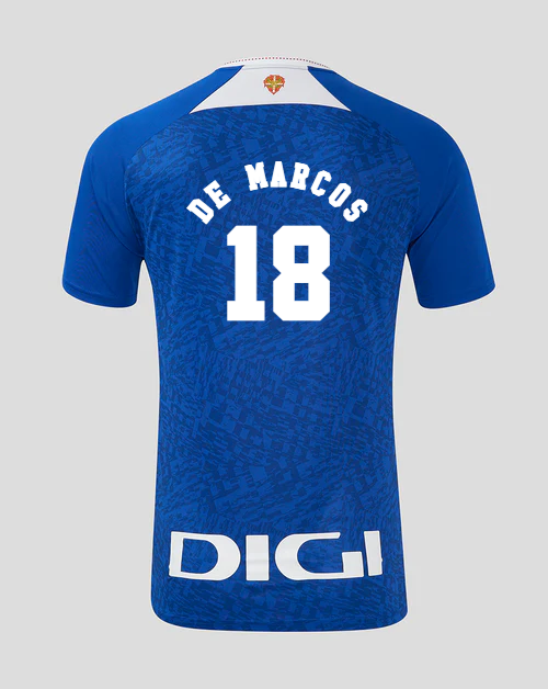 Athletic Bilbao 24-25 Season Away Jersey Featuring De Marcos, Number 18