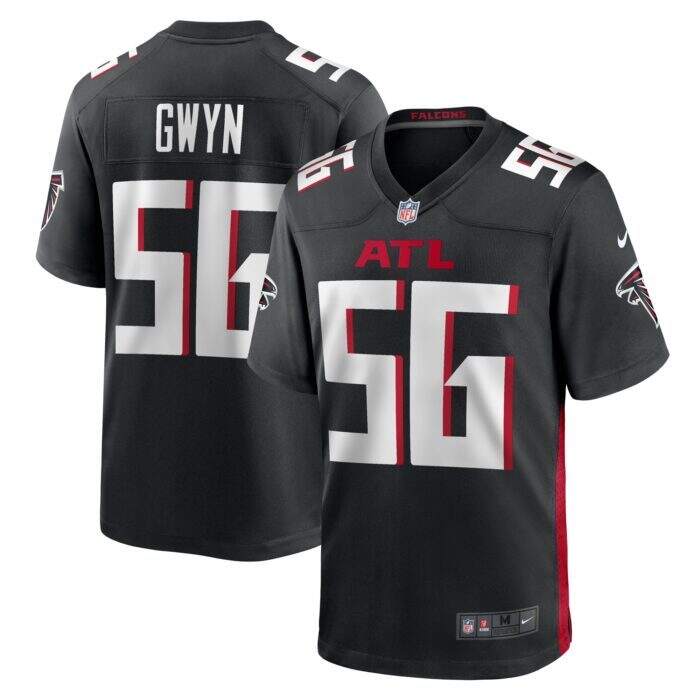 Men's Atlanta Falcons Jovaughn Gwyn Nike Black Team Game J...