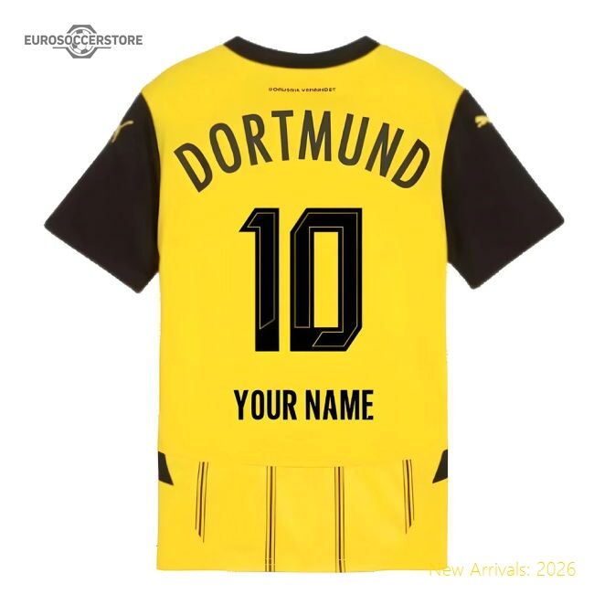 Top-grade 2024-2025 Borussia Dortmund Home Shirt (kids) (your Name)