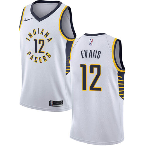 Nike Indiana Pacers #12 Tyreke Evans White NBA Swingman Association Edition Jersey Mens