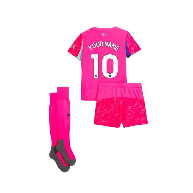 2025-2026 Man City Home Goalkeeper Mini Kit (Pink) (Your Name)
