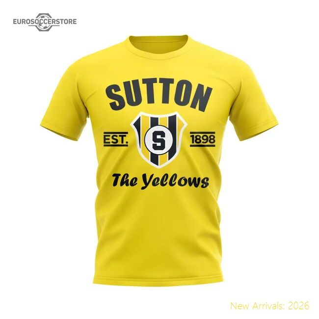 Official Sutton Established Football T-shirt (yellow) - Premium