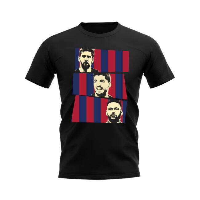 Messi Suarez Neymar MSN Barcelona Trio T-Shirt (Black)