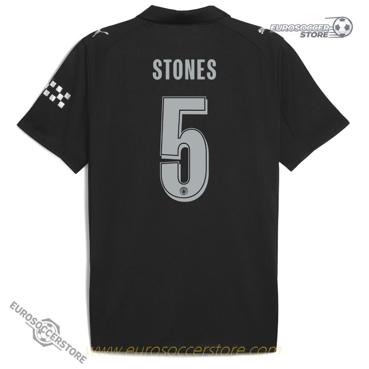 Manchester City's 25-26 UCL Away Jersey with STONES 5