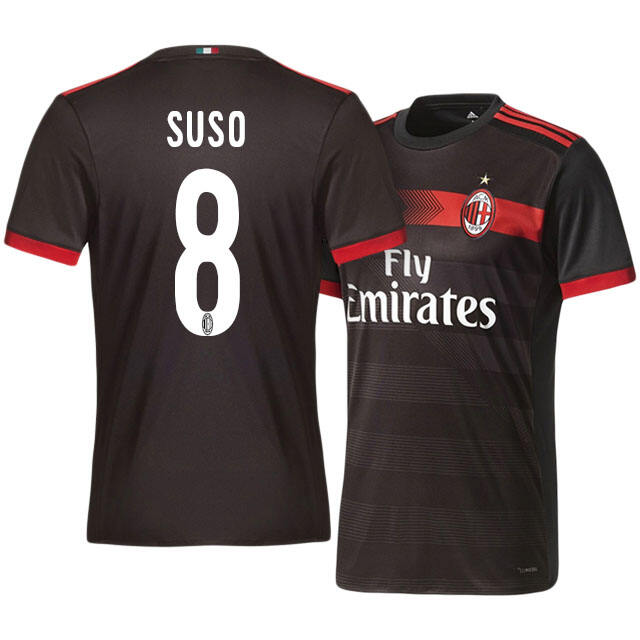 AC Milan Third 201718 Suso 8 Soccer Jersey Shirt - Official Replica