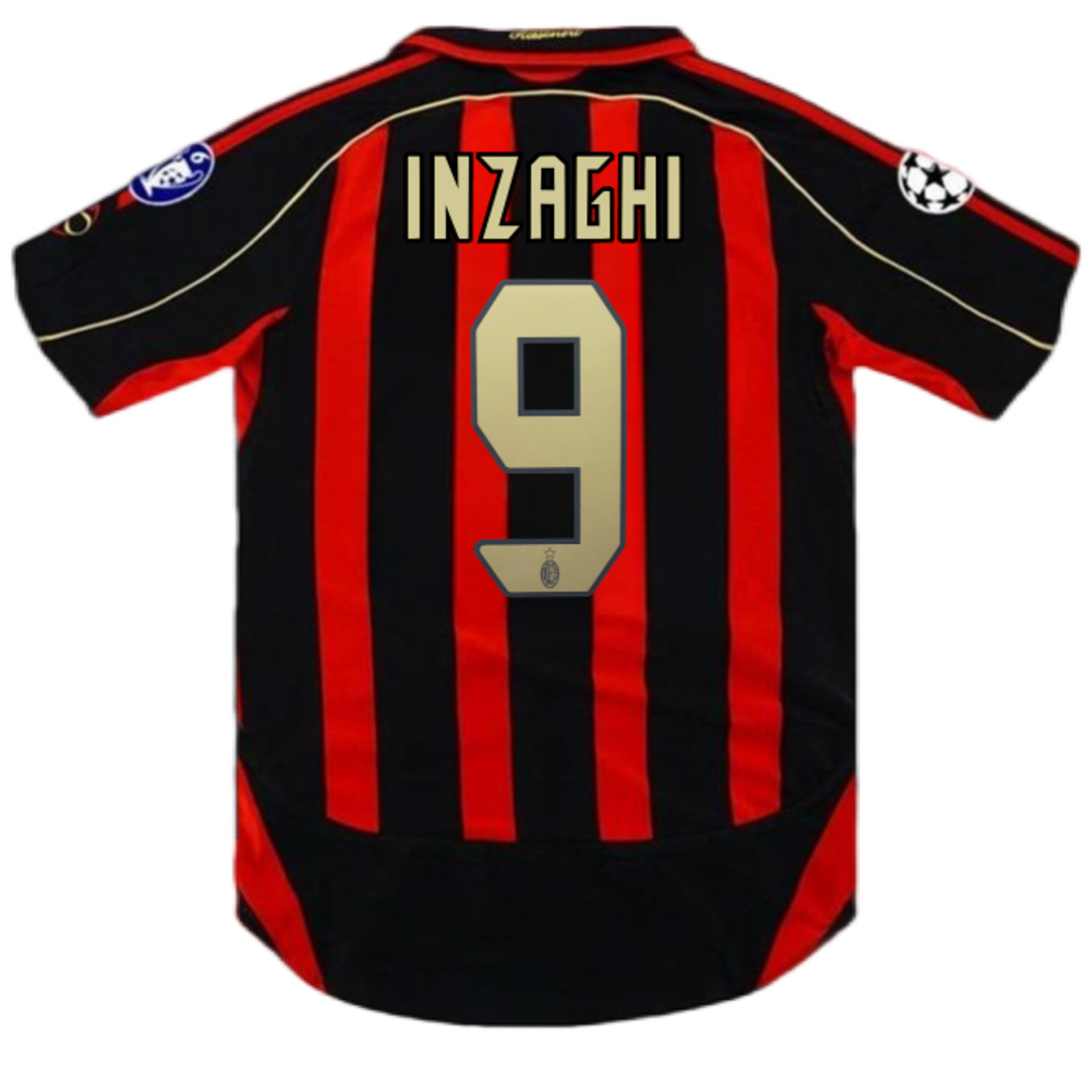 INZAGHI 9 AC Milan 0607 Retro Champion League Home Shirt - Official