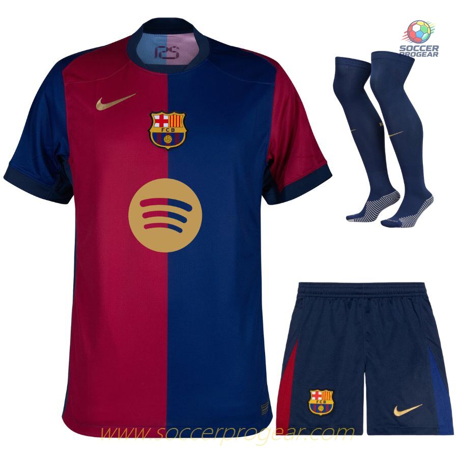 Barca 2024-2025 Season Home Children Jersey Set Soccer Jersey New Sponsor