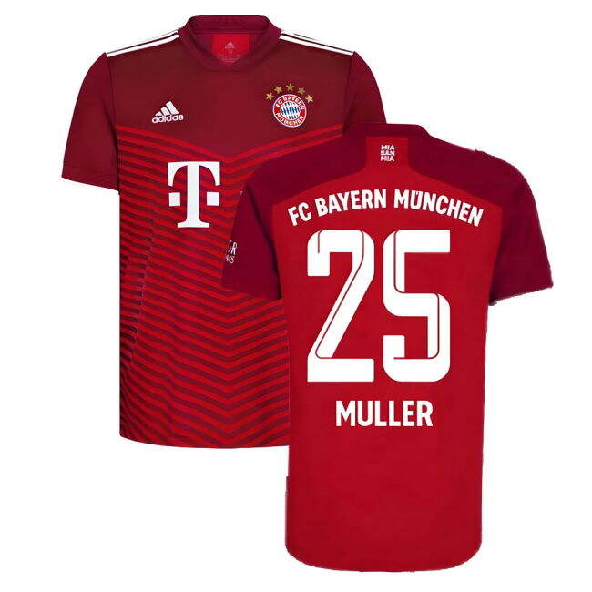 2021-2022 Bayern Munich Home Sleek Shirt (MULLER 25) Reinforced Seams