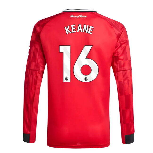 soccer jersey 2025-2026 Man Utd Long Sleeve Home Shirt (Kids) (Kean...