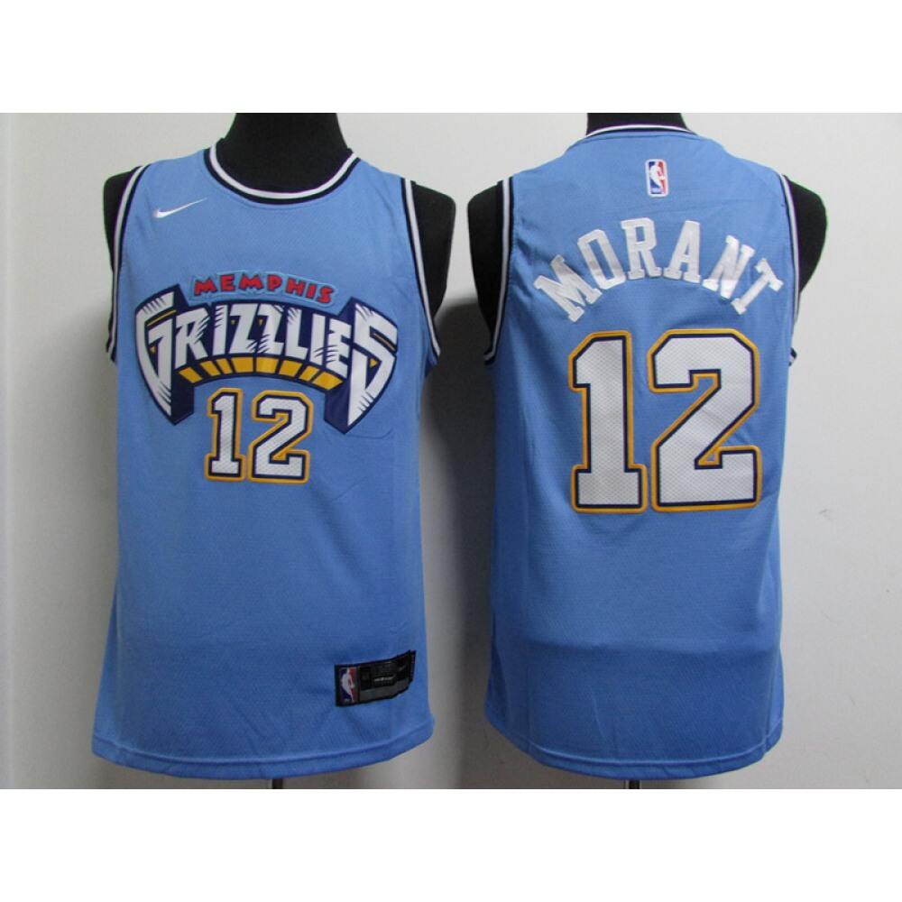 Premium Quality Men's Grizzlies #12 Ja Blue Basketball Jersey