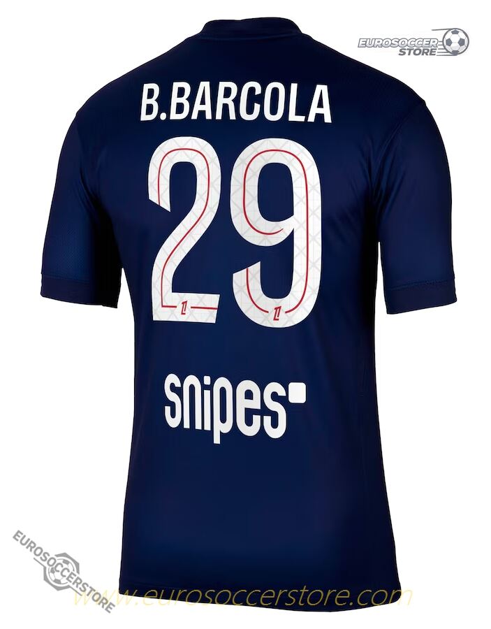 PSG 25-26 Season B.Barcola Number 29 Home Jersey