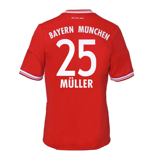 13-14 Bayern Munich 25 Muller Home Shirt - Official Replica 851