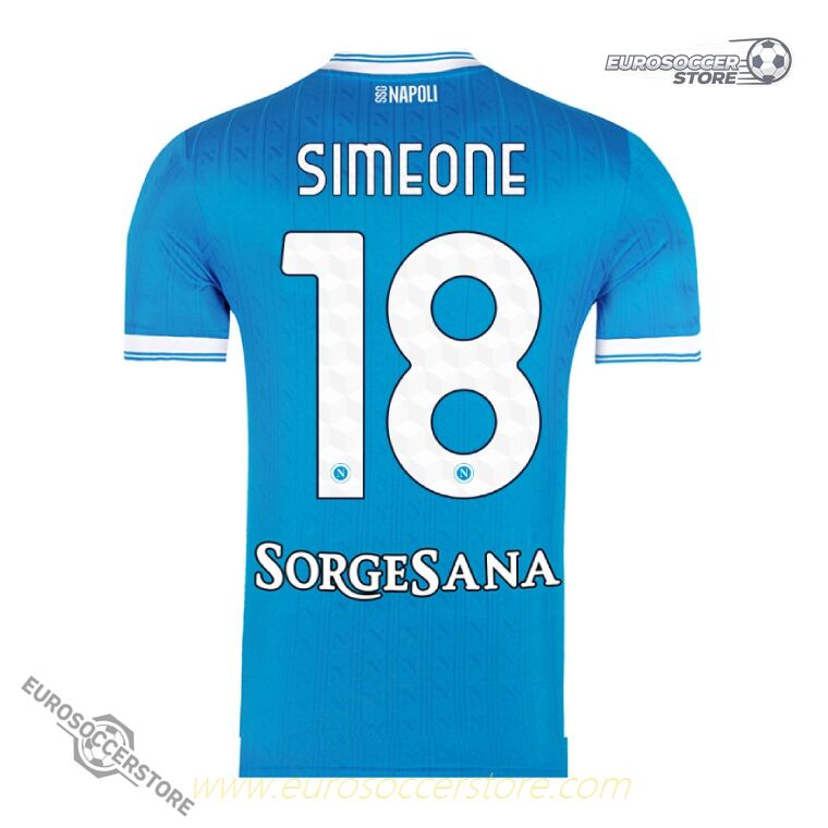 SIMEONE #18 Napoli Home Jersey for the 25-26 Season