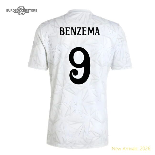 Luxury 2024-2025 Real Madrid Pre-match Shirt (white) (benzema 9)