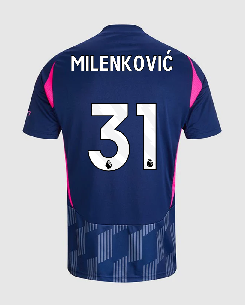 Away Jersey of Nottingham Forest for the 24-25 season, worn by Milenković with the number 31