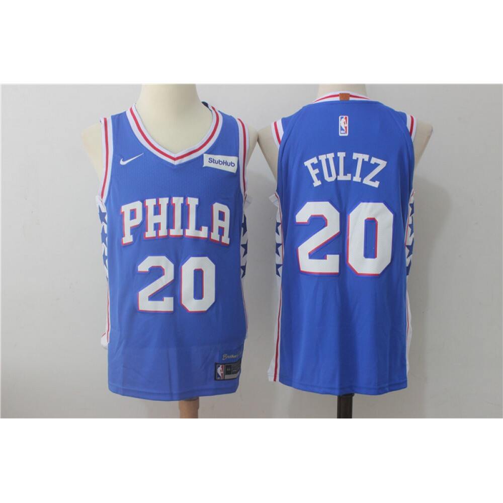 Performance Top-Grade Men's Sixers #20 Markelle Blue Basketball Jersey