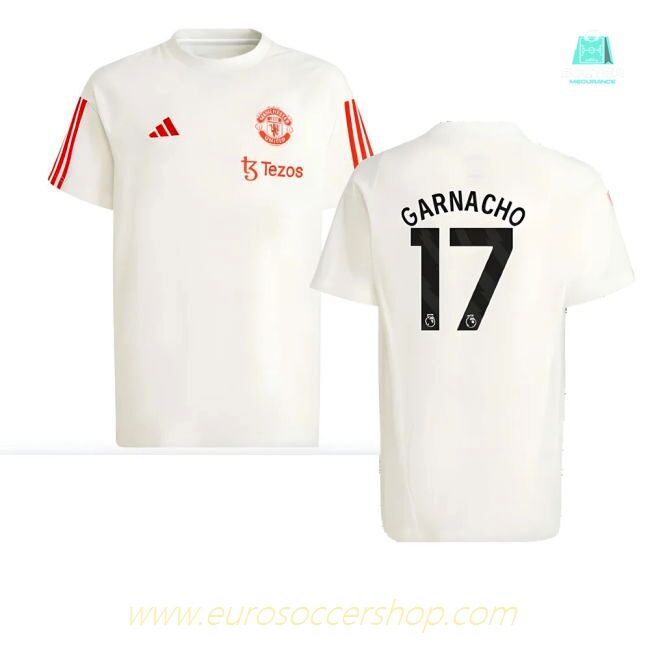 2023-2024 Man Utd Training Tee (White) - Kids (Garnacho 17)