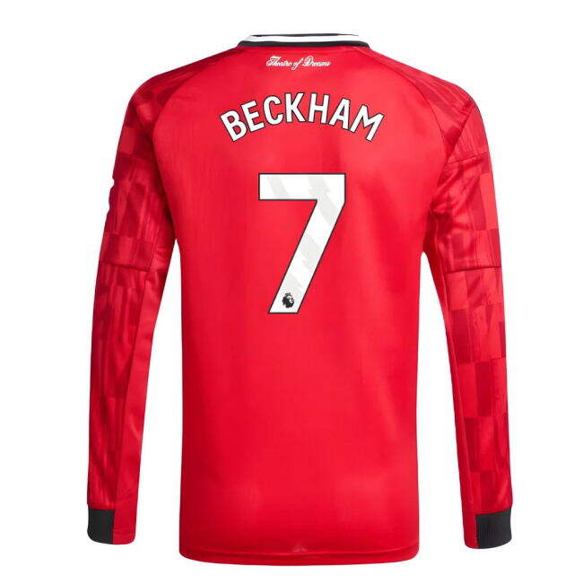 2025-2026 Man Utd Long Sleeve Home Shirt (Kids) (Beckham 7)