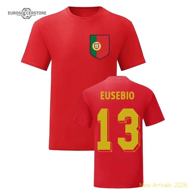 Premium Eusebio Portugal National Hero Tee (red
