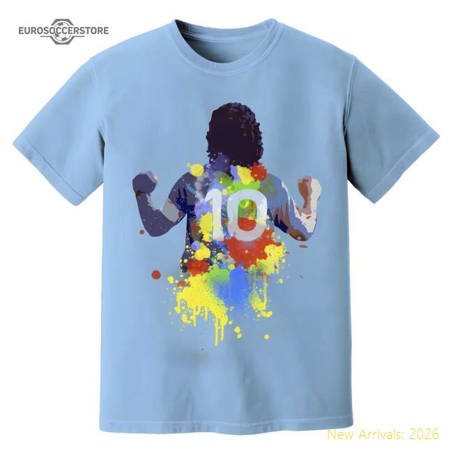 Premium-grade Diego Maradona Napoli Fc Art Tee (sky) - Cost-effective