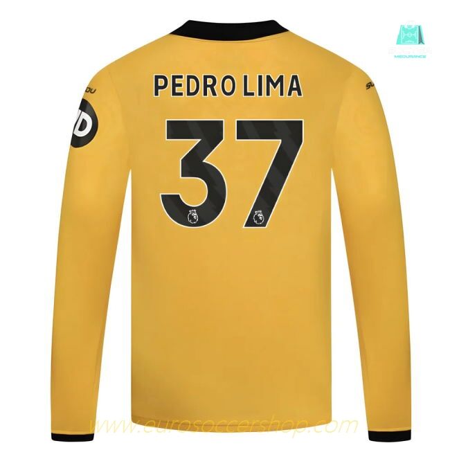 2025-2026 Wolves Long Sleeve Home Shirt - Kids (Pedro Lima 37)