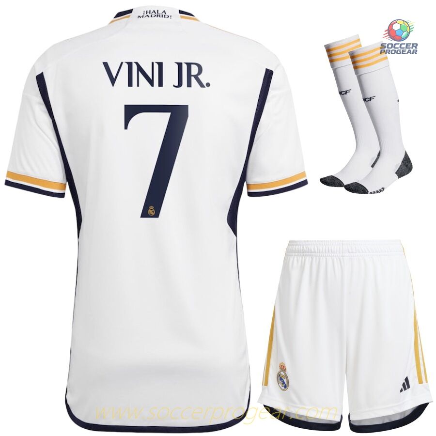 REAL MADRID HOME 2023 2024 VINI JR KIDS KIT JERSEY