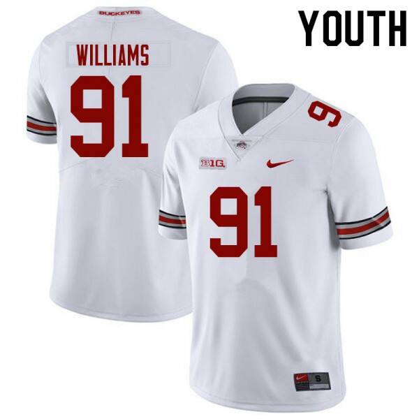 Tyleik Williams Ohio State Buckeyes #91 Nike Youth White Official