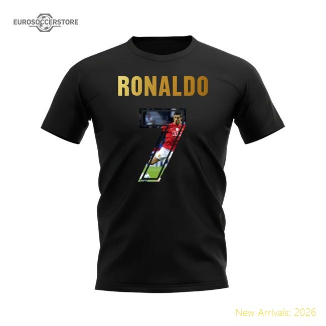 Premium Cristiano Ronaldo Name And Number Manchester United T-shirt