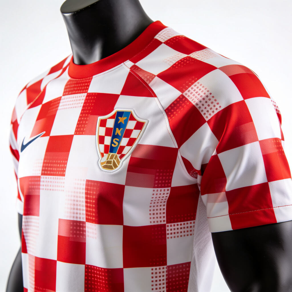 Croatia &Scaron;ahovnica Jersey The iconic red-and-white checkerboard pattern as a dynamic, rhythmic design