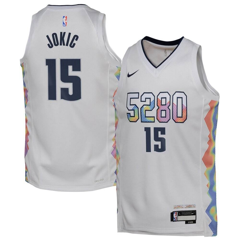 Authentic Denver Nuggets Nikola Jokic Jersey White City Edition