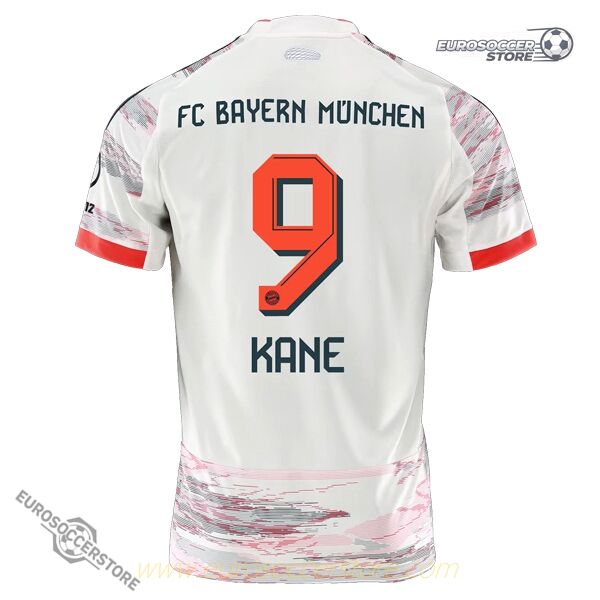 Away Jersey of Bayern Munich Featuring KANE 9 for the 25-26 Season