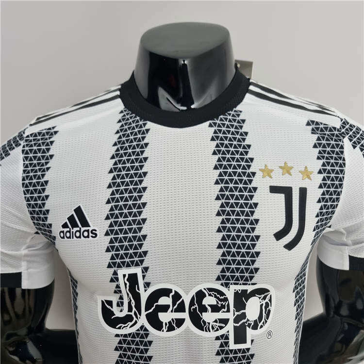 2223 Juventus Home White Black Soccer Jersey Football Shirt Player