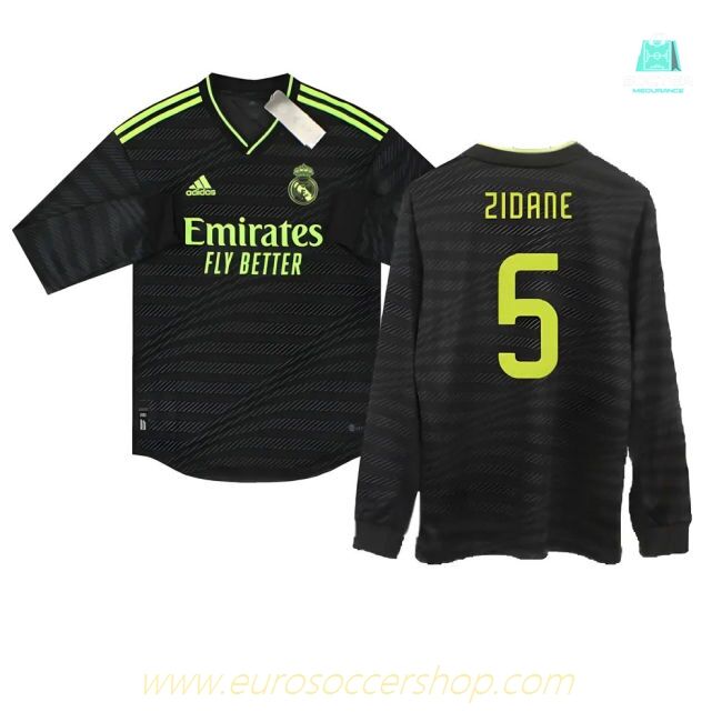 2022-2023 Real Madrid Authentic Long Sleeve Third Shirt (ZIDANE 5)