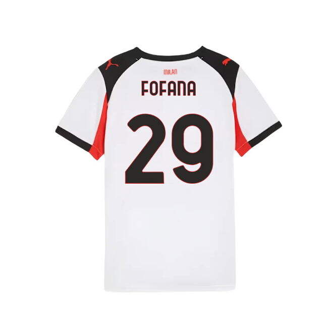 2025-2026 AC Milan Away Shirt (Kids) (Fofana 29) Durable Stitching