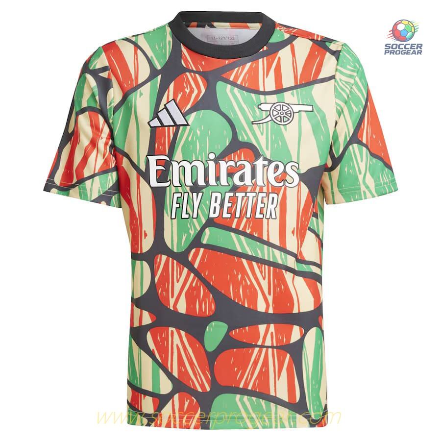 Arsenal Youth Pre-Match Football Jersey 2024-2025 Season Red